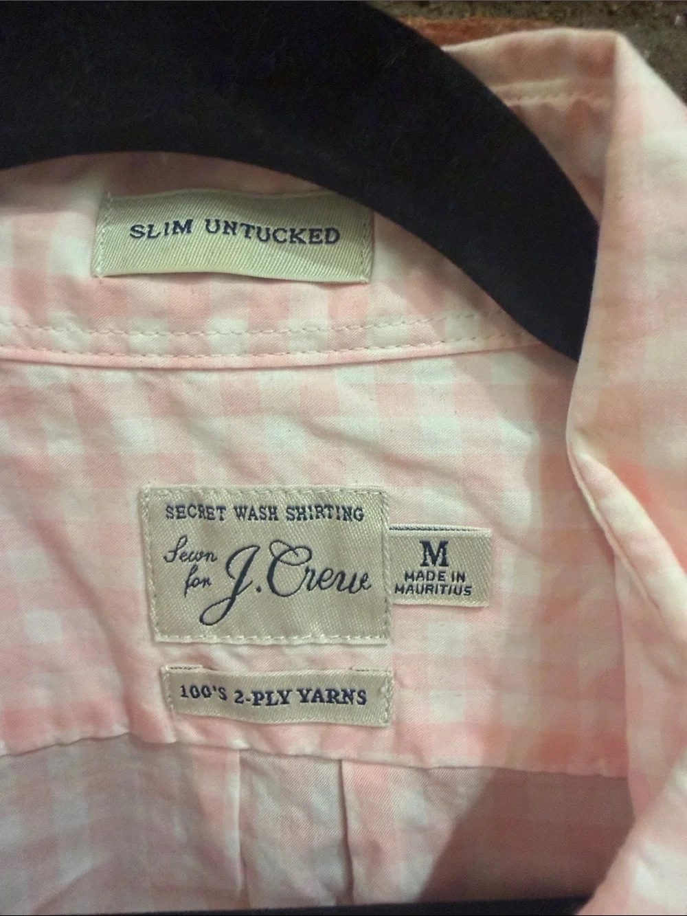J. Crew Light Pink Gingham Button-Down Shirt - Men